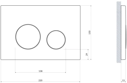 кнопка для инсталляции cersanit link 63534 цвет черная матовая