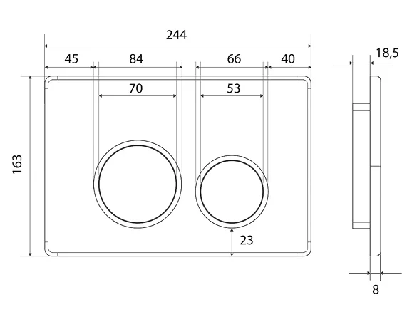 кнопка для инсталляции iddis unifix uni50m0i77 универсальная матовый цвет хром 050
