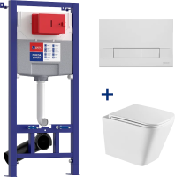 Комплект Lemark Florex 100121423, безободковый, с микролифтом, кнопка смыва хром глянец