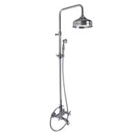 Душевая стойка Fima Carlo Frattini Olivia F5004/2CR со смесителем внешнего монтажа с душевой стойкой, верхним душем и душевым комплектом, хром