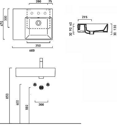 раковина накладная / подвесная 60 см catalano premium up 160dvpup00, белая. раковина накладная / подвесная 60 см catalano premium up 160dvpup00, белая.