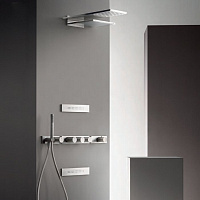 двойной верхний душ fantini milano 86 93 8035b матовая сталь