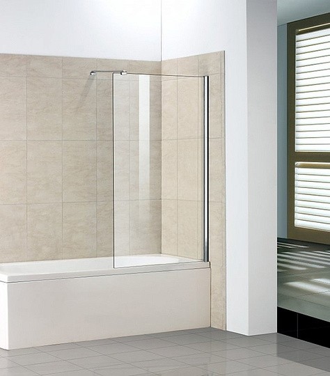 шторка для ванны weltwasser ww100 g1 90см, 10000001227 профиль хром, стекло прозрачное