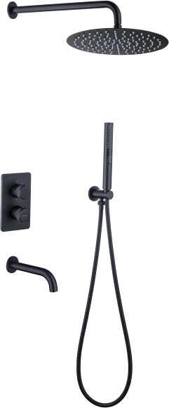 душевая система allen brau priority 5.31014-31, черный матовый