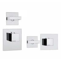 Смеситель для душа Bossini Rectangular Z033201.030, встраиваемый, термостатический, с переключателем на 2 источника, цвет: хром