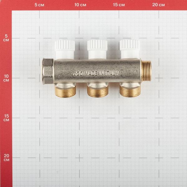 коллектор stout 3/4 вр(г) х 3 выхода 3/4(ек) х 3/4 нр(ш) регулирующий (smb 6851 343403)