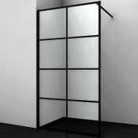 Душевая перегородка WasserKRAFT Glan 100 66W44 профиль черный матовый, стекло прозрачное