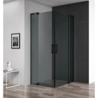 Душевой уголок Cezares Slider 90x90 SLIDER-A-2-80/90-GRIGIO-NERO профиль Черный матовый стекло серое