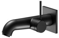 Смеситель для раковины 237 мм Keuco IXMO 59516 371202 для встройки, с квадратной розеткой, черный матовый
