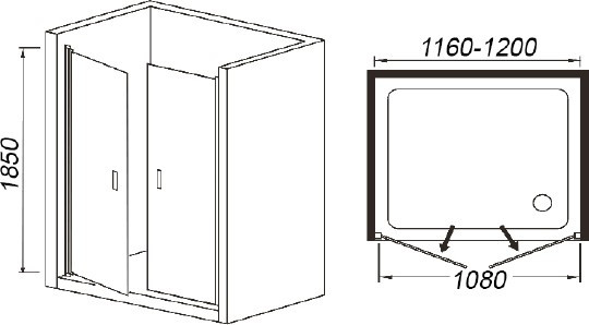 дверь для душевой кабины в нишу weltwasser ww600 600k2-120
