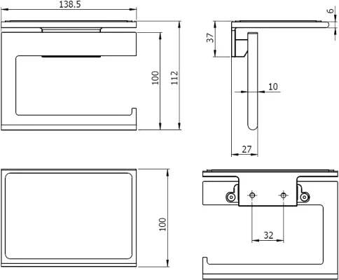 Держатель туалетной бумаги Splendy Inspiration R IR4063SVCR с полкой, хром