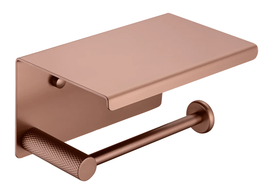 Держатель туалетной бумаги Boheme Uno 10971-BRB с полкой для телефона, brushed bronze