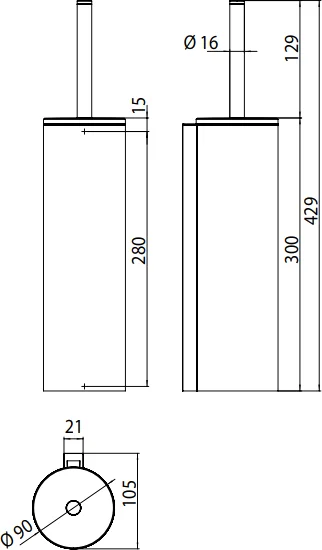 Ёршик для унитаза Emco System2 3515 001 02 хром