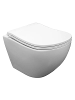 Унитаз Azario Etera AZ-118E-UQ3 подвесной, безободковый, с сиденьем микролифт, слив "Торнадо", 52x36x36 см, белый