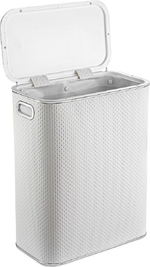 Корзина для белья Geralis PWH-B белая цвет хром, стандартная