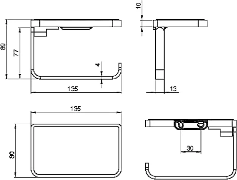 Держатель туалетной бумаги Splendy Inspiration S IS4063SVCR с полкой, хром