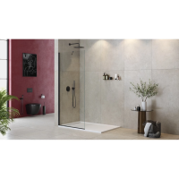 Душевая перегородка Cezares Liberta 70 LIBERTA-L-1-TB-70-C-NERO профиль Черный матовый стекло прозрачное