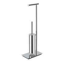 Стойка с аксессуарам Colombo Design Square B9907.CR напольная, с держателем т|б, туалетный ершик, хром