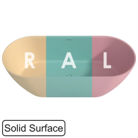 Ванна Whitecross Tawna 0218.180080.2XXXX отдельностоящая, композит, 180x80 см, перелив по центру, по RAL