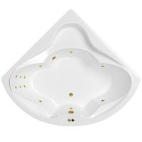 Акриловая ванна Whitecross Konsul 150x150 0110.150150.100.LINE.GL цвет Белый с гидромассажем форсунки Золото