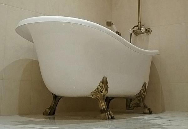 акриловая ванна gruppo treesse epoca v5071 br отдельностоящая, 170x80 см, цвет белый|бронза