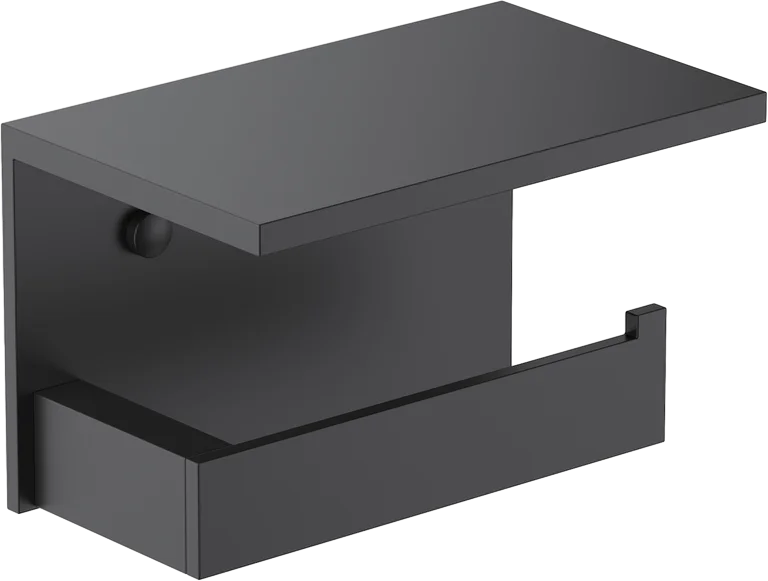 Держатель туалетной бумаги Timo Petruma 15243/03 с полкой для телефона, черный