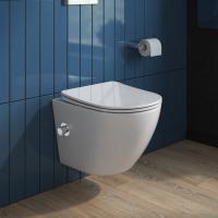 Унитаз биде подвесной BelBagno Uno BB3105CHR-BS/SC, с сиденьем микролифт, цвет белый