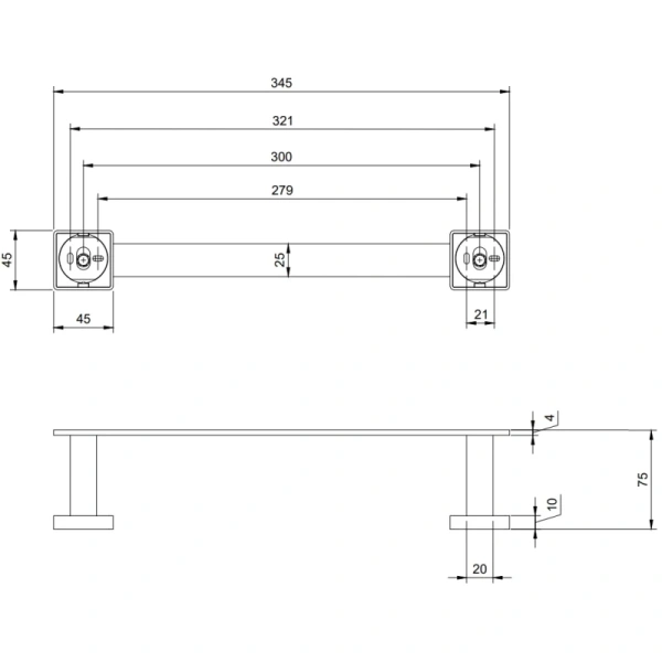 Полотенцедержатель 34,5 см Villeroy & Boch Elements-Striking TVA15200900061