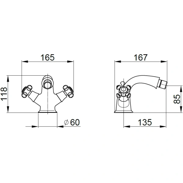 смеситель migliore prestige 31603 для биде, с донным клапаном, бронза