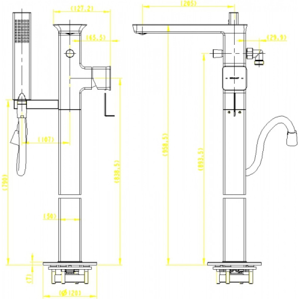 смеситель для ванны bravat phillis f656101c-b3-eng напольный