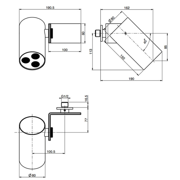 верхний душ fima|carlo frattini soffioni f5914or ø8 см, настенный, золото