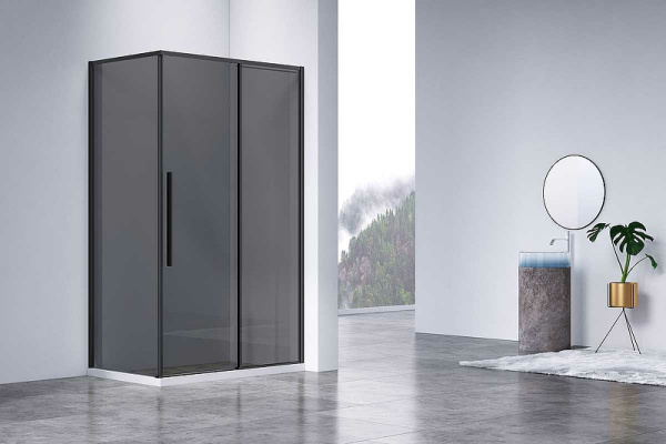 душевой уголок vincea slim-n 140x90 vsr-4sn9014cgb профиль черный стекло тонированное