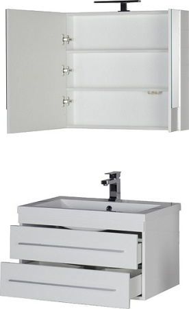 зеркальный шкаф aquanet нота 75 00165130 камерино белый