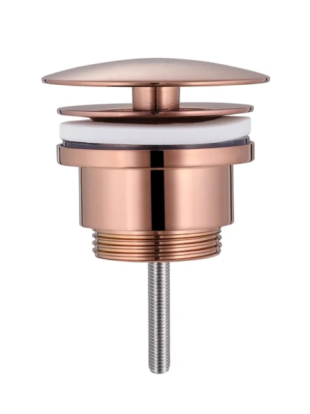 Донный клапан Abber AF0012RG для раковины, без перелива, фиксированный, розовое золото