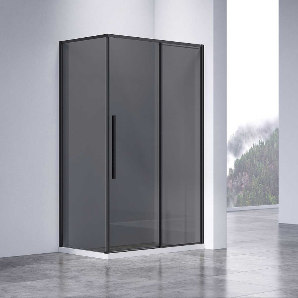 душевой уголок vincea slim-n 130x90 vsr-4sn9013cgb профиль черный стекло тонированное