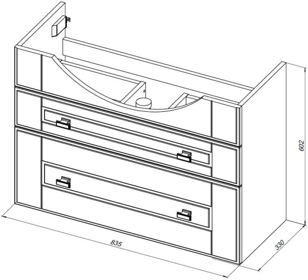 тумбы под раковину aquanet рондо 00304289 85x33 см, белый глянец