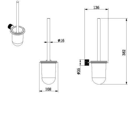 ёршик для унитаза allen brau priority 6.31c09-mg брашированный графит