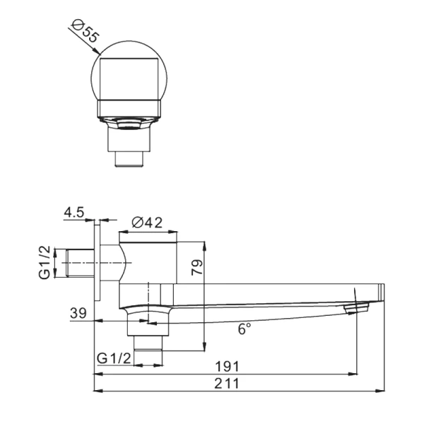 излив raglo r473.75.03 золотой сатин