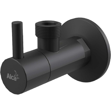 Запорный вентиль Alcaplast ARV003-BLACK угловой черный матовый