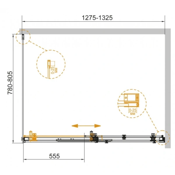 душевой уголок cezares stylus-soft ah-1 130x80 профиль хром стекло прозрачное