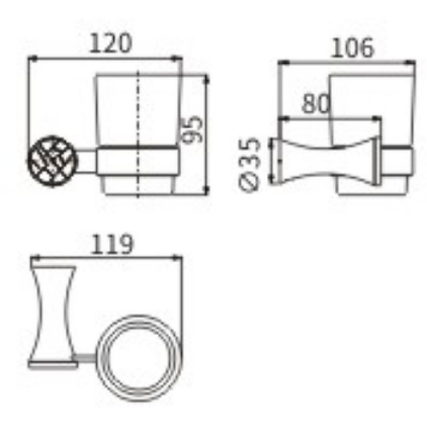 Стакан для зубных щеток CeramaLux Virginia 94302A Хром