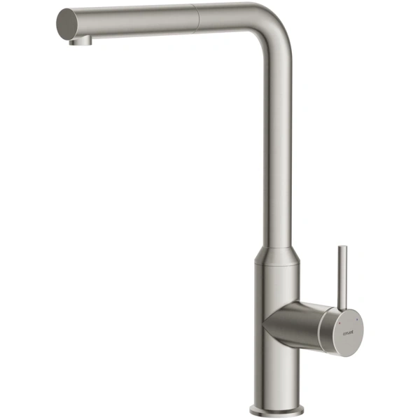 смеситель для кухни cersanit flavis a68248 с выдвижным изливом, сатин
