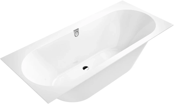 квариловая ванна villeroy & boch oberon 2.0 ubq170obr2dv-01 170x75 см, встраиваемая, цвет альпийский белый, на ножках, со сливом-переливом, фурнитура белая