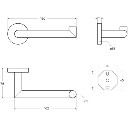 держатель туалетной бумаги cezares relax relax-ph2-nop черный матовый