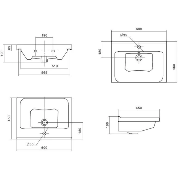 раковина 60x45 см акватон миранда 1wh302421