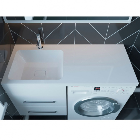 раковина madera kamilla 110 l 4627173210041 на стиральную машину, белая