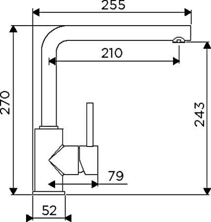 смеситель для кухни omoikiri nakagawa-bl 4994307 черный матовый