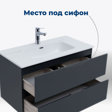 тумбы под раковину aquanet алвита new 00277511 2 ящика, 60x45.7 см, антрацит