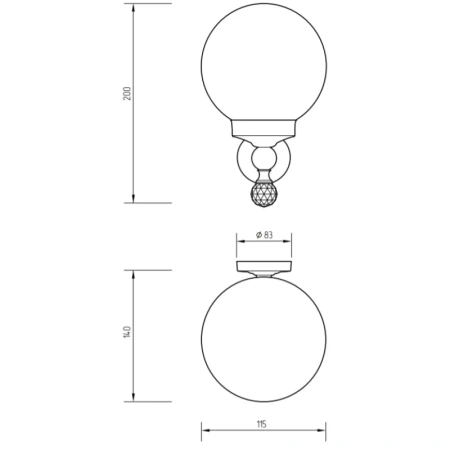 светильник migliore amerida 16590 цвет цвет хром с кристаллом swarovski
