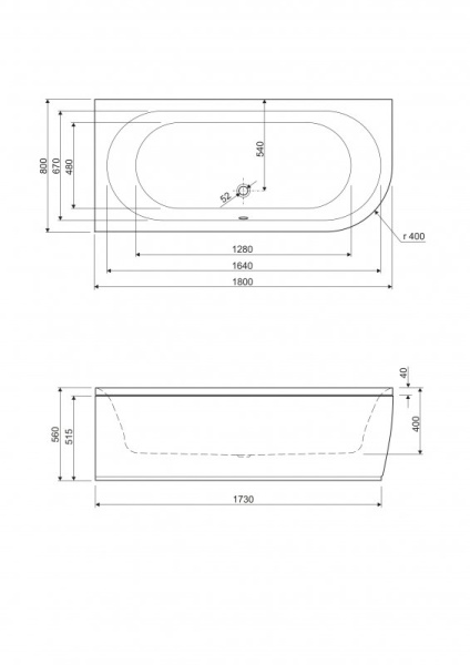 акриловая ванна cezares metauro 180x80 r metauro corner-180-80-40-r-w37 без гидромассажа